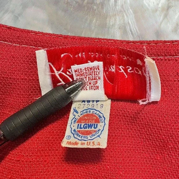 Vintage 70s Kay Windsor Red Sleeveless Button-Front Dress – Made in‎ USA, ILGWU - Picture 5 of 8